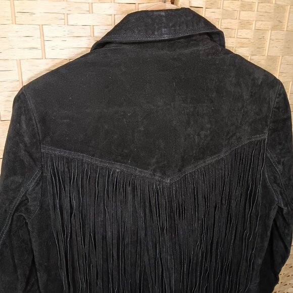 PS Erin Wasson Leather Jacket Large NWT Medium Cropped Fringe Moto Boho - Picture 7 of 8